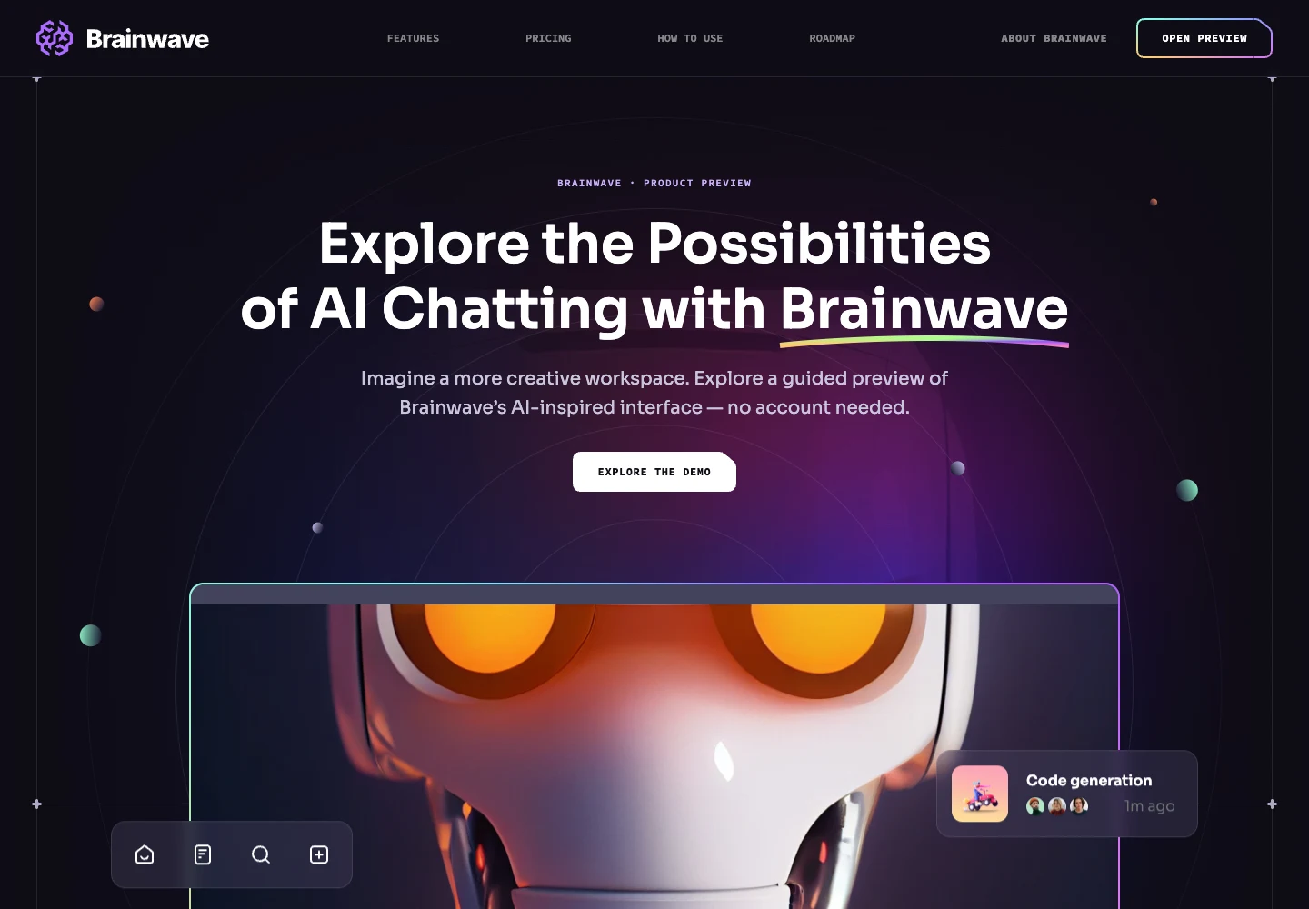 Brainwave · Вебсайт — вигляд на комп’ютері